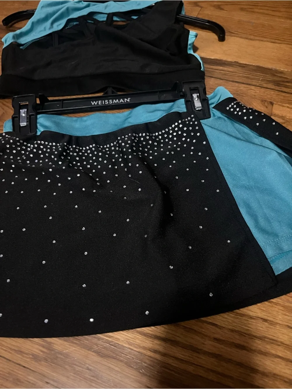 New 2 Piece Cheerleading Uniform Outfit Sleeveless Crop Top w/ Skirt cheer sz 10